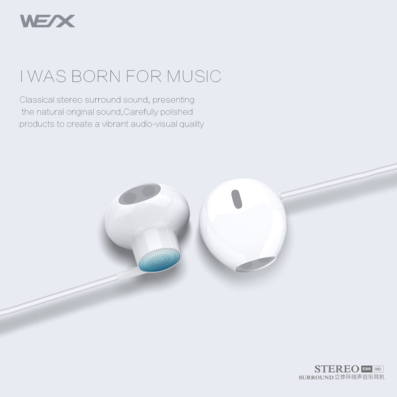 WEX 305 Tradional Earphones, Wird Earphones, Wired Headphones, EAR Buds