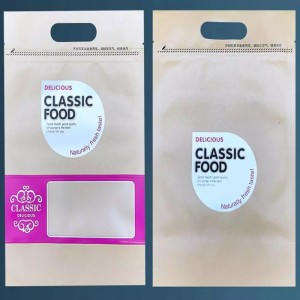 핸들이있는 식품 포장을위한 고품질 지문 인쇄 지퍼 백