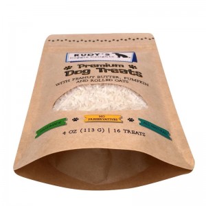 라미네이팅 지퍼 크래프트 종이 스탠드 파우치와 개 취급 창