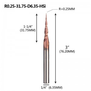 테이퍼 볼 Nose End Mill 1/4 \