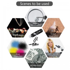 무선 디지털 현미경 50X ~ 1000X, 휴대 케이스 \u0026 메탈 스탠드가있는 8 개의 LED 확대 내시경 카메라, 안드로이드와 호환 가능 Windows 7 8 10 Linux Mac