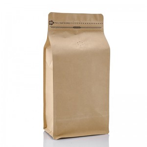 높은 품질 100g 250g 500g 1kg 일반 재고 플랫 바닥 갈색 크래프트 종이 커피 콩 가방 밸브와 애프터 마개