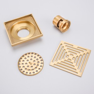 찢어진 디자인 타일 삽입 선형 샤워 배수관 황동 광장 바닥 배수구