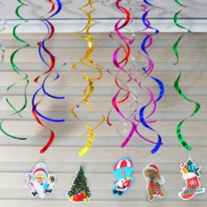 천장 장식 배너 풍선 결혼식을위한 리본 garland Chirstmas 하루