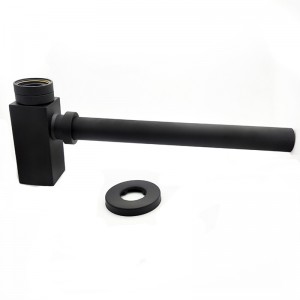 싱크 용 스퀘어 황동 블랙 무광 사이펀