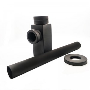 싱크 용 스퀘어 황동 블랙 무광 사이펀