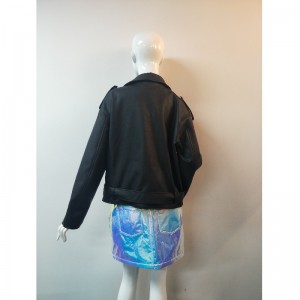 블랙 바이커 PU 자켓 RLWPJ0020N