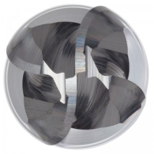 초경 볼 노즈 엔드 밀, 초대형 리치, 코팅되지 않은 (밝은) 마감, 30도 나선, 4 날, 3 \