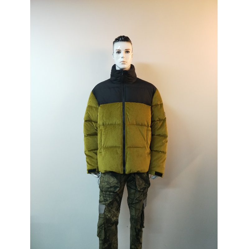 노랑 u0026 검정 대비 남성 PUFFER JACKET RLMPC0020N