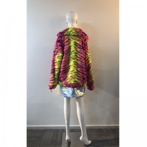 레이디스 컬러 스트립 퍼 코트 RLWF0019