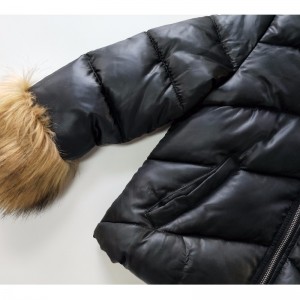 어린 이용 블랙 후드 코트 RLCPC0002