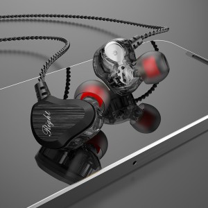 새로운 듀얼 드라이버 주파수 분할 스피커 스테레오 사운드 품질 HiFi 귀고리 유선 이어폰