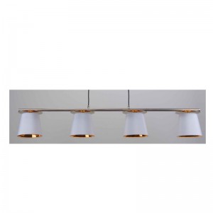 패브릭 쉐이드가있는 펜던트 램프, 골드 내부에 화이트 쉐이드