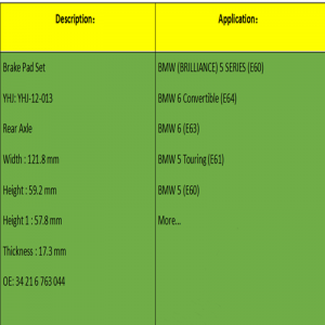 브레이크 패드 (OE : 34216763044)