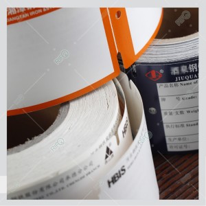 찢김 방지 기능이있는 리본 인쇄 가능 오프셋 인쇄 가능 고온 행 태그