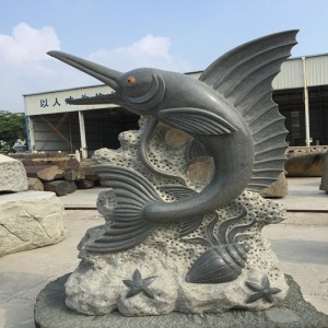 대규모 공룡 돌고래 상어 돌 조각과 조각 자연 순수 세공 작품