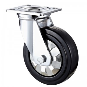 헤비 듀티-블랙 TPE 휠이 장착 된 크롬 도금 하우징