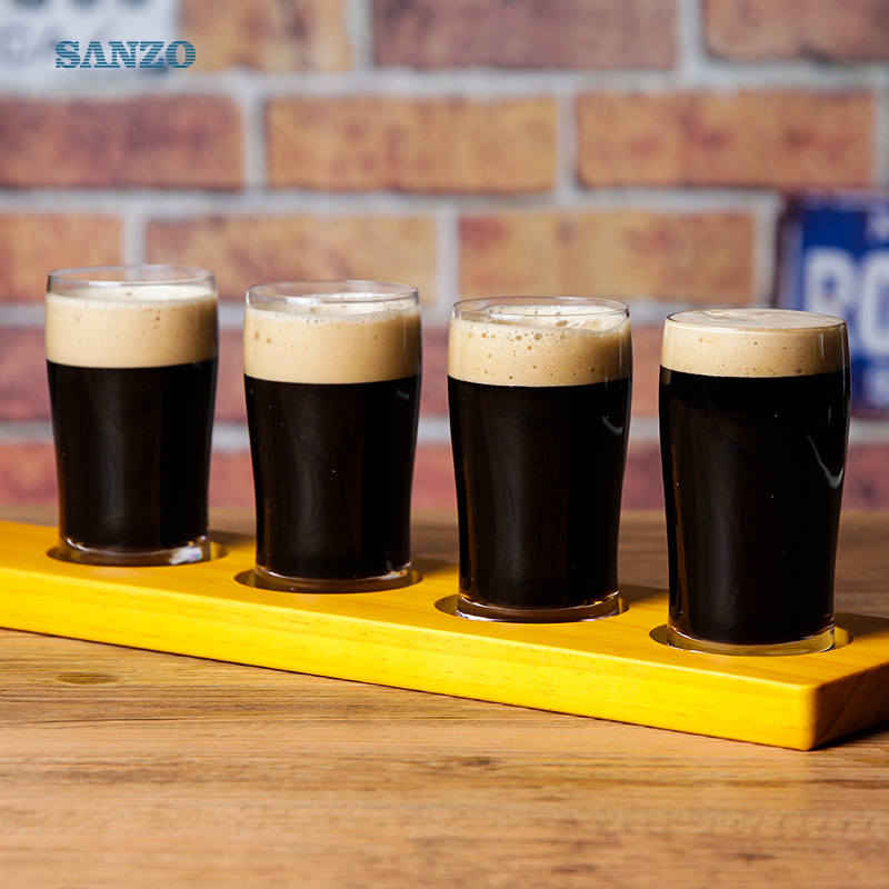 Sanzo 7 개 Oz 소형 맥주 잔은 인쇄 로고 맥주 유리제위원회 맥주 유리 잔을 주문을 받아서 만듭니다
