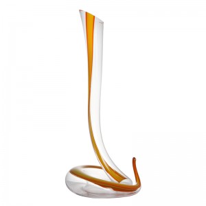 Sanzo 도매 수제 유리 제조업체 고유의 단일 유리 레드 와인 디켄터 \/ 플래그 1200ml \/ 40oz 900031