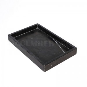 고품질 검은 사각형 대리석 서빙 트레이