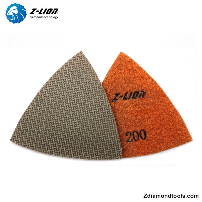 콘크리트 바닥 용 ZL-123ET 삼각형 전기 도금 다이아몬드 패드