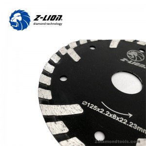 돌 절단을 위해 길고 짧은 보호 톱니가있는 ZL-HB06 웨이브 화강암 톱날