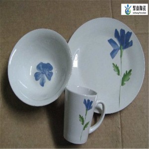 디너웨어-12 피스 도자기 디너 세트 컷 데칼