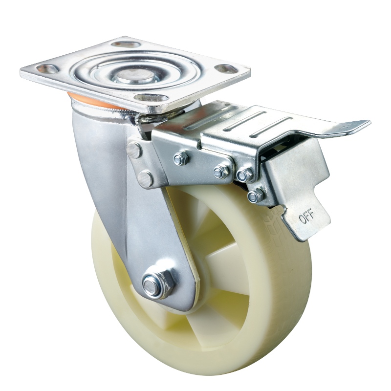 헤비 듀티-흰색 TPE 휠이있는 크롬 도금 하우징