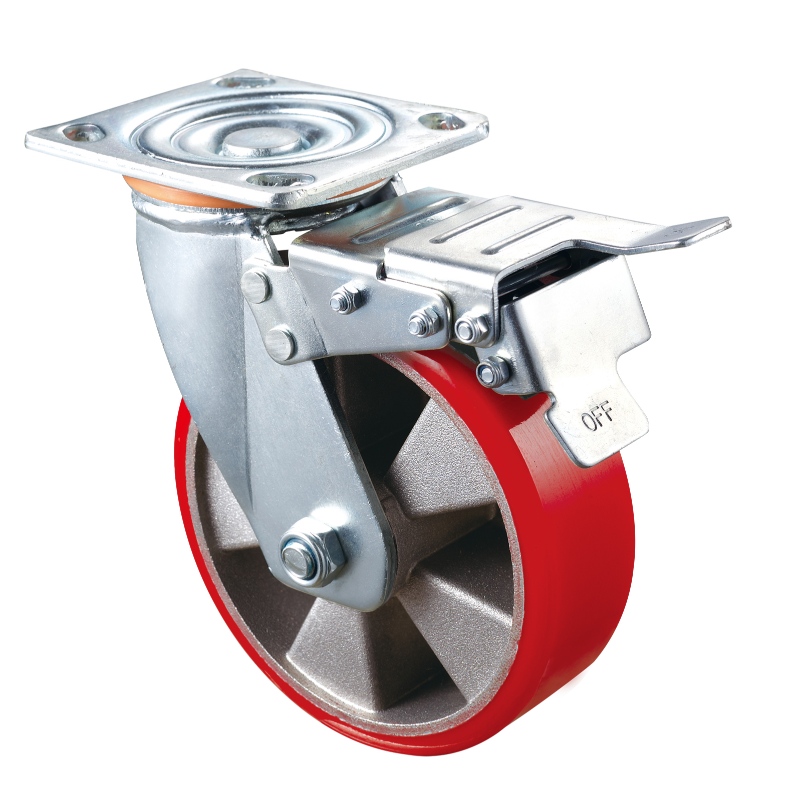 헤비 듀티-빨간색 TPE 휠이있는 크롬 도금 하우징