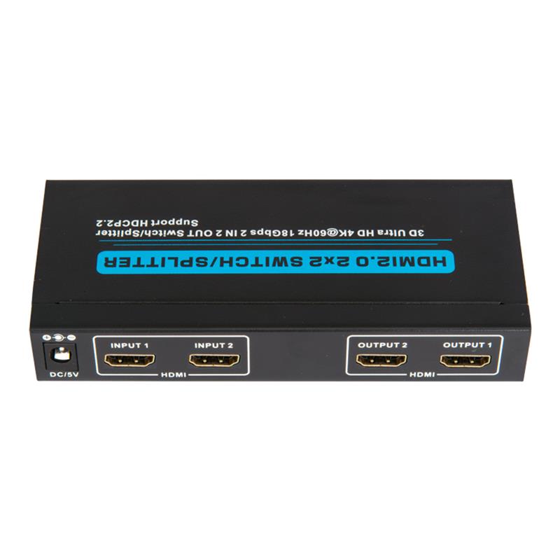 V2.0 HDMI 2x2 스위치 / 스플리터 지원 3D Ultra HD 4Kx2K @ 60Hz HDCP2.2