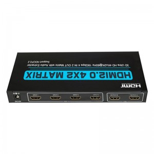 오디오 추출기를 가진 V2.0 HDMI 4x2 모체 지원 매우 HD 4Kx2K @ 60Hz HDCP2.2 18Gbps