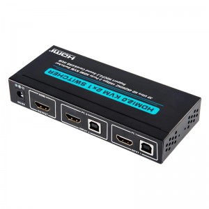 V2.0 HDMI KVM 2x1 스위치 지원 Ultra HD 4Kx2K @ 60Hz HDCP2.2 18Gbps 사운드 카드 및 USB 허브