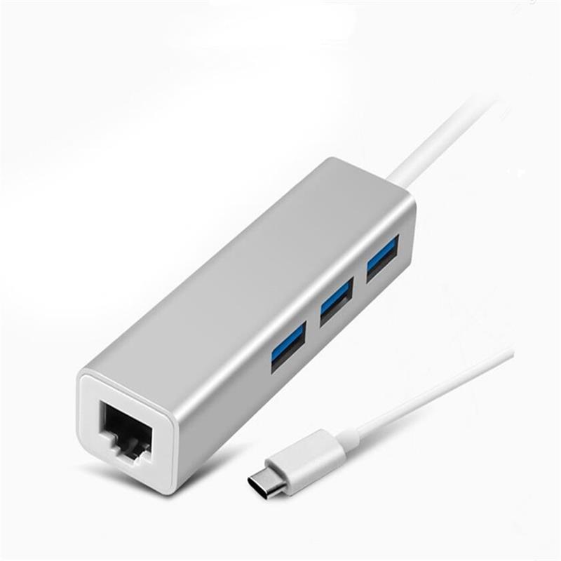 USB Type C-LAN (1000M) + USB 3.0x3 허브 어댑터