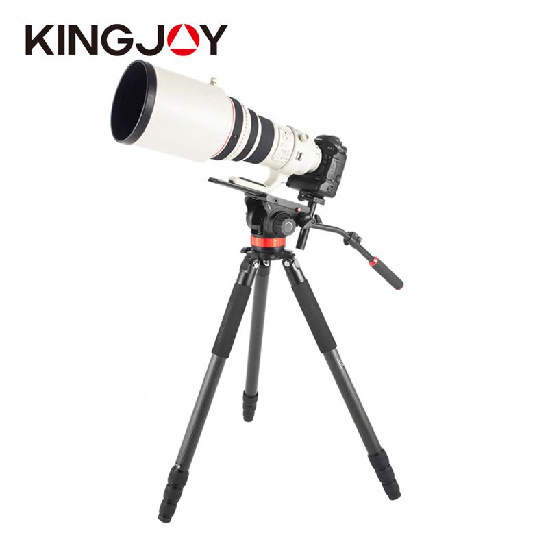 Kingjoy K6208 Heavey Duty 탄소 섬유 비디오 및 사진 삼각대