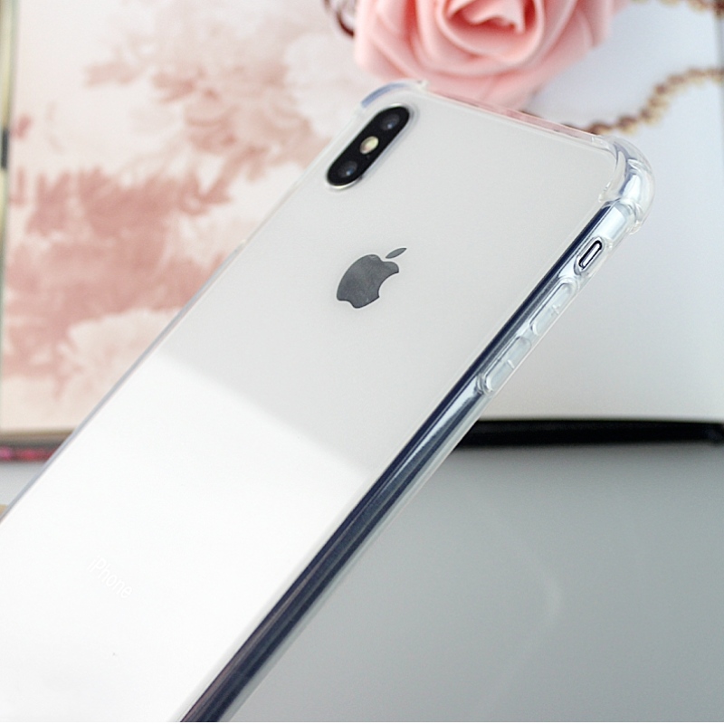 충격 방지 모서리가있는 매우 선명한 TPU + PC iPhone XS Max 폰 케이스