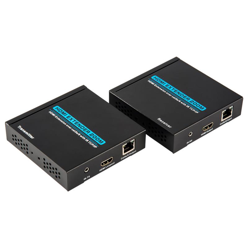 단일 cat5e / 6 케이블을 통한 V1.3 HDMI Extender 200m 풀 HD 1080P POE 지원