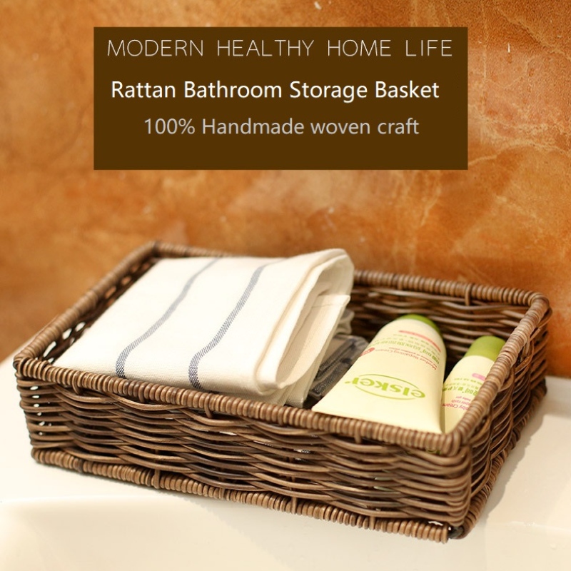 방수 등나무 욕실 저장 바구니