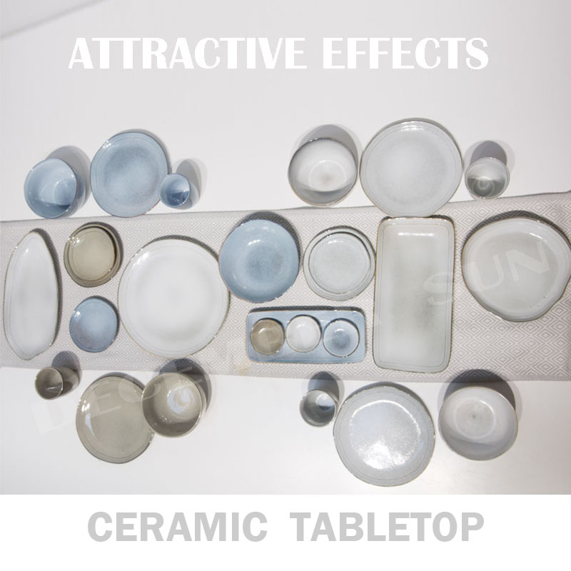 다양한 종류의 석재 세라믹 탁상 세트