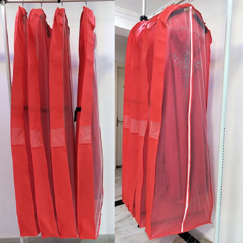 SGW07 품질 도매 사용자 정의 로고 먼지 방지 친환경 커버 웨딩 긴 드레스 신부 가운 비 짠 의류 가방