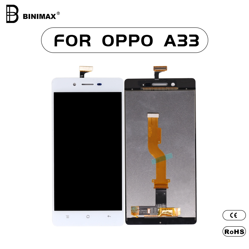 핸드폰 액정 화면 은 OPPO A33 대신 BINIMAX 로 표시 되 어 있다.