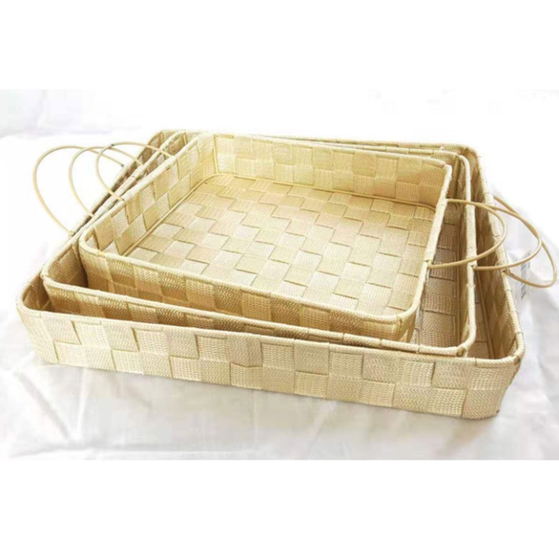 손잡이를 가진 직물 바구니