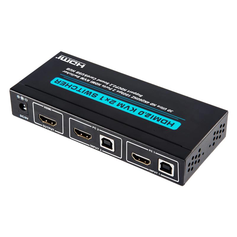 V2.0 HDMI KVM 2x1 스위처 지원 3D 울트라 HD 4Kx2K / 60Hz