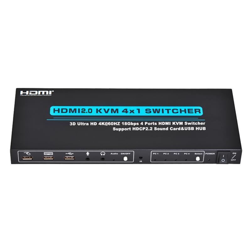 V2.0 HDMI KVM 4x1 스위처 지원 3D 울트라 HD 4Kx2K / 60Hz