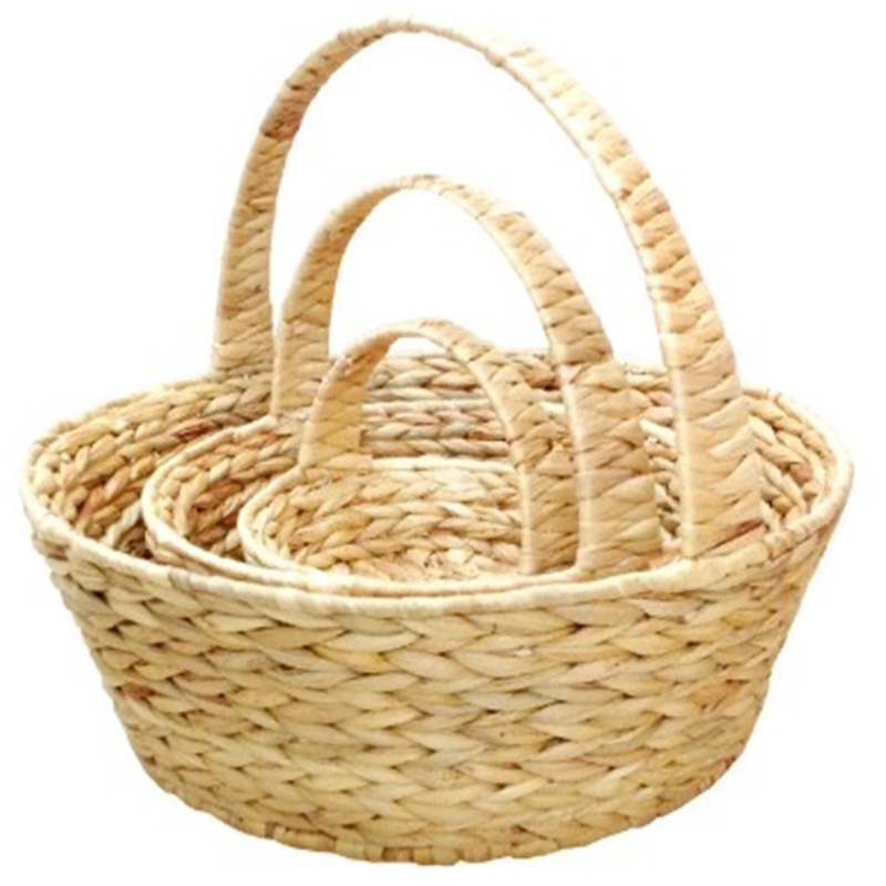 손잡이를 가진 물 히아신스 바구니