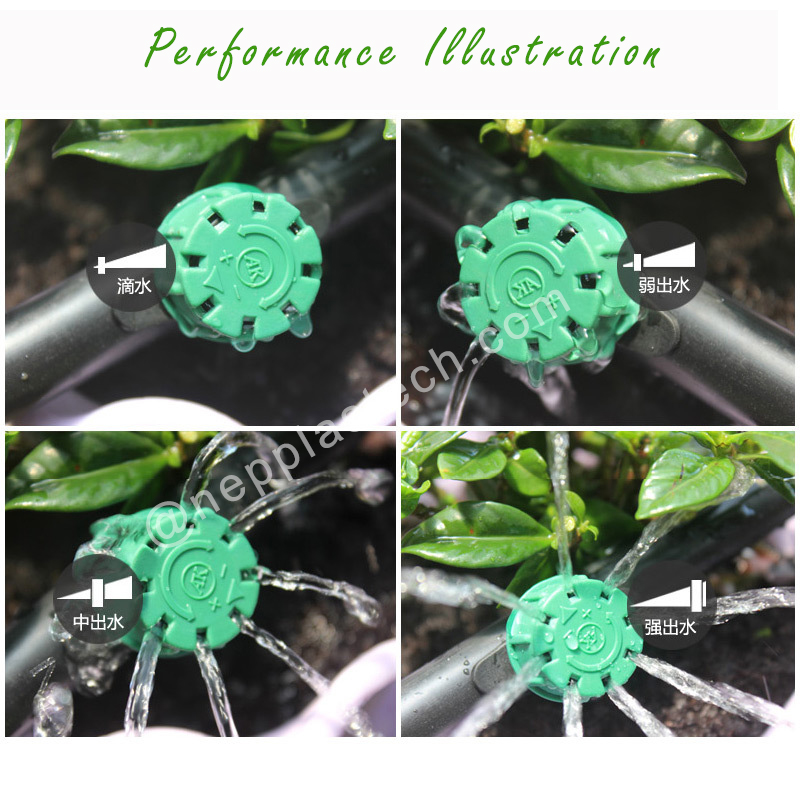 자동 드립 관개 이미 터 시스템 조정 가능한 관개 인라인 드립퍼