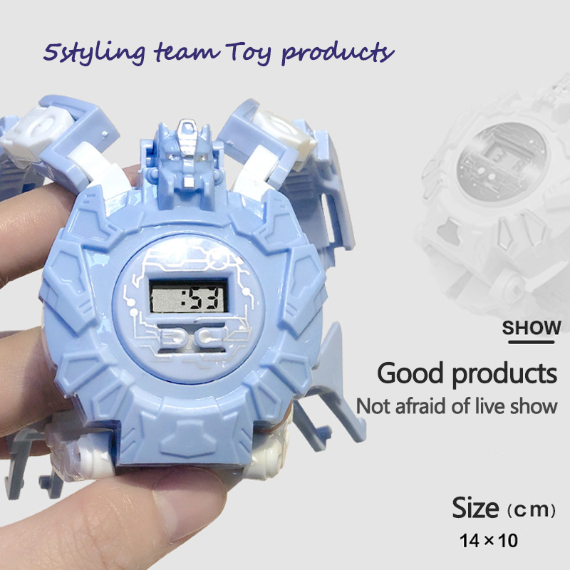 국경 변형 손목시계 장난감 기계 인류 전자 시계 어린이 교육 장난감 창의 선물 사탕 문구