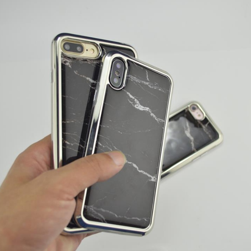 Plus Marble, drop-gel case iphone EX 공장 사용자 정의를위한 PC 전기 도금 투 인원 아이폰