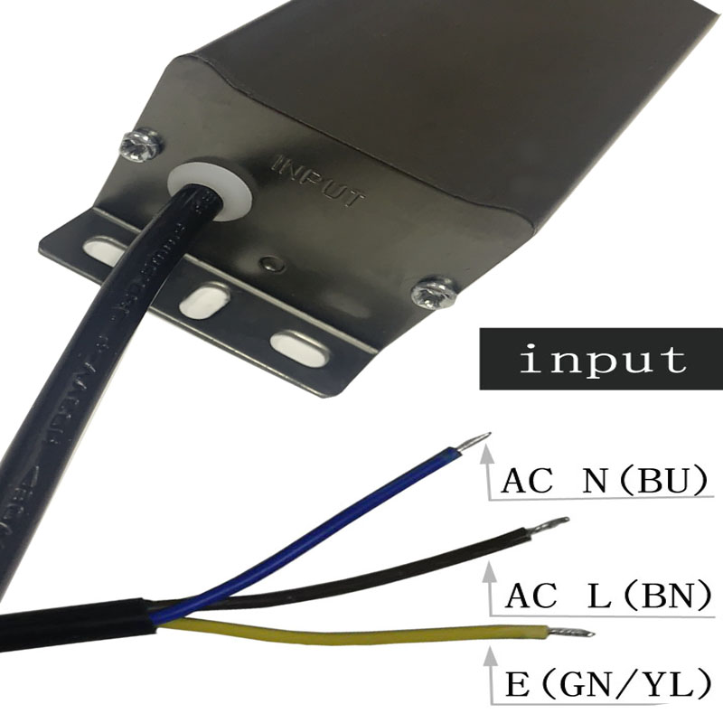 60w - 12v 안정 전압 방수 알루미늄 껍질 검 은 회색 드라이브 전원