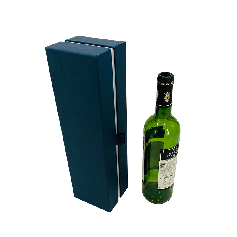 진한 파란색 와인 선물 상자 샴페인 선물 상자 고급스럽고 우아한