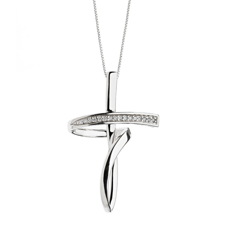 숙녀 유럽과 미국의 간단한 스타일 크로스 925 스털링 실버 목걸이 중국 Ruifanbao 보석 가공 공장